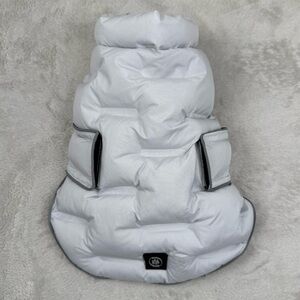 Puffer Dog Jacket in Light Gray, Water-Resistant, Size: XS